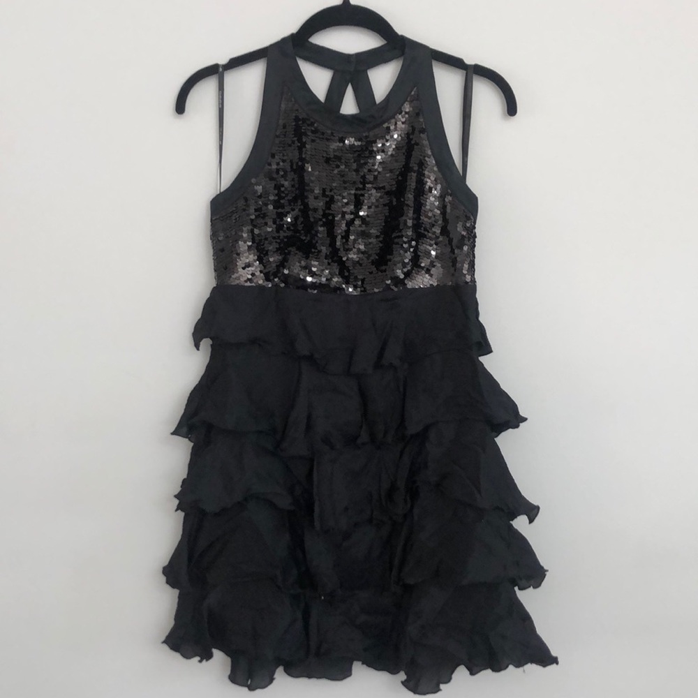BEBE black sequined mini dress